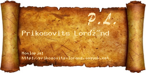 Prikosovits Loránd névjegykártya